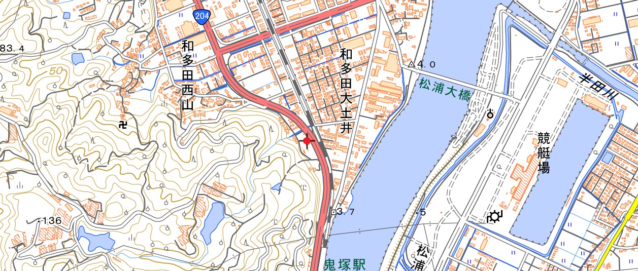 和多田浄水地図